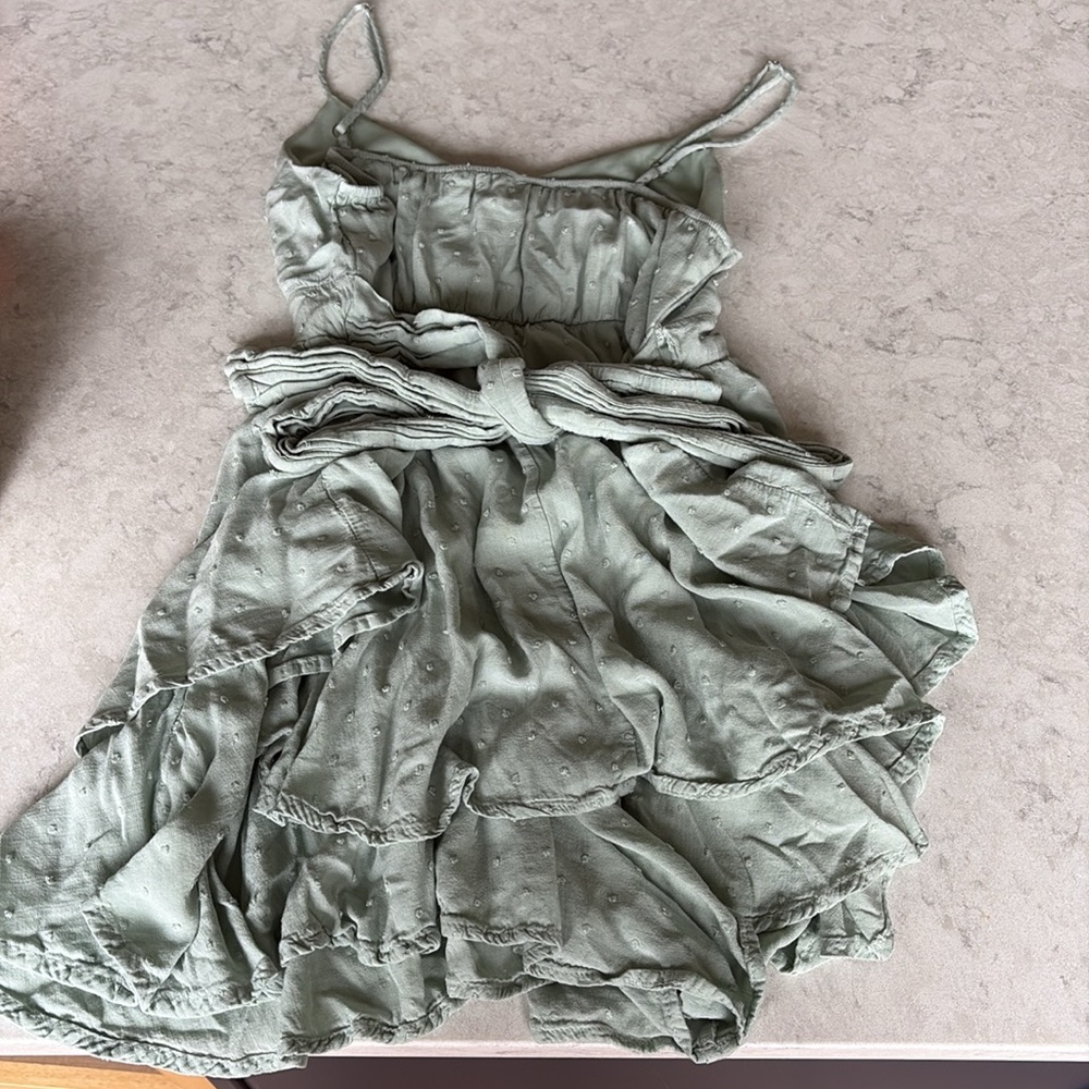 Altar'd State Green Ruched Ruffled Sundress - Picture 2 of 3